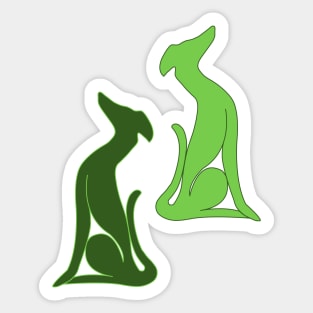 Greyhound Sitting Green Sticker